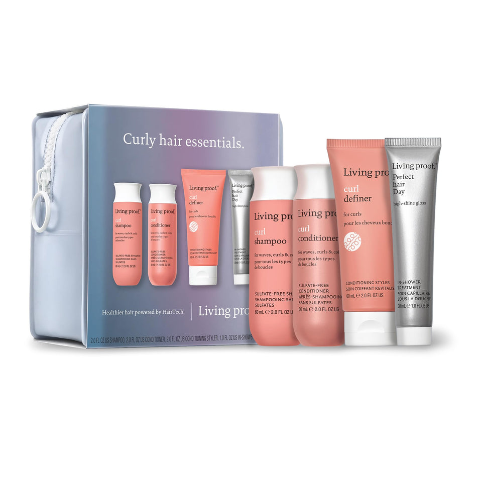 Living Proof front packaging showing full starter kit and value