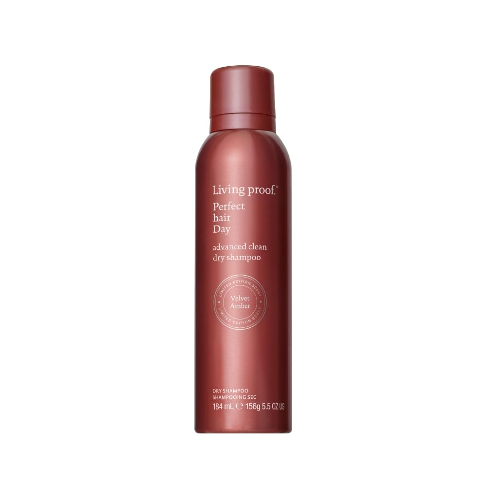 Living Proof front packaging showing Velvet Amber limited edition and clear benefit to refresh hair