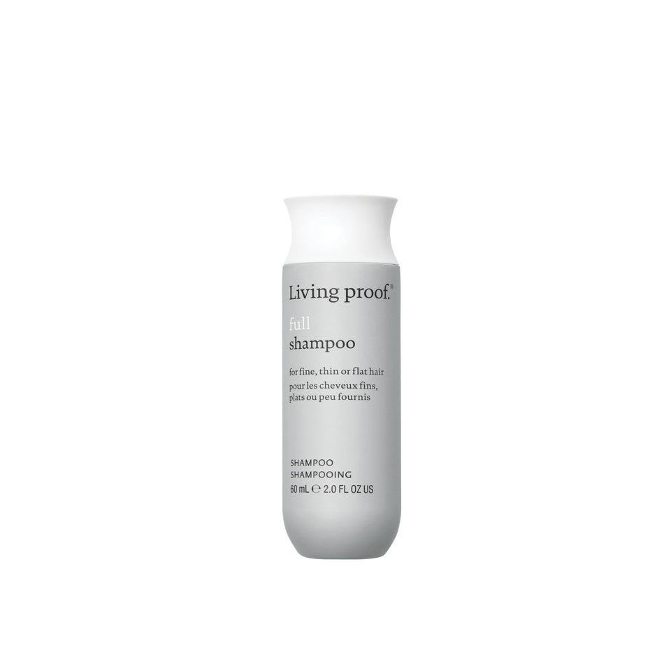 Living Proof full shampoo front packaging shows volume benefits