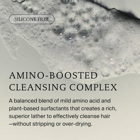 Living Proof Full Shampoo forming lather on hair to show effective cleansing