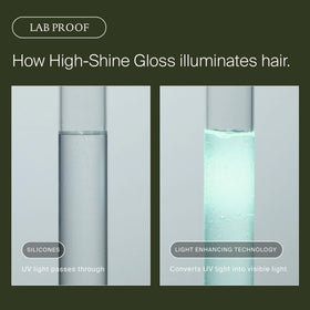 Living Proof gloss next to shampoo indicating easy routine integration