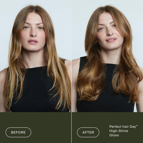 Living Proof pouring gloss texture highlighting lightweight slip