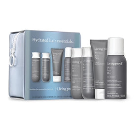 Living Proof front packaging showing kit benefits and travel convenience