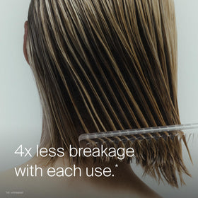 Living Proof before and after detangling comparison showing smoother hair