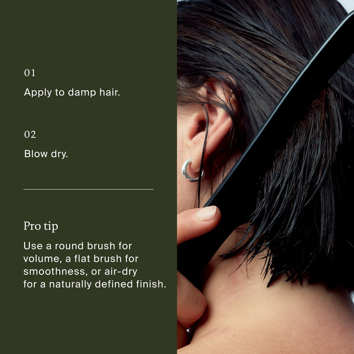Living Proof styled hair lifestyle shot showing polished, shiny, natural-looking results