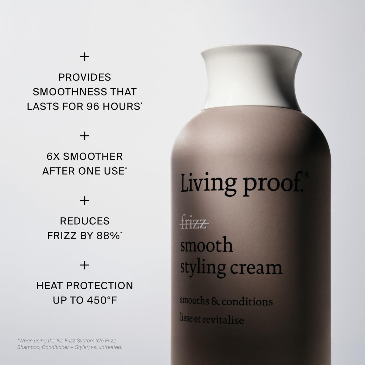 Living Proof applied to towel-dried hair showing easier detangling and styling