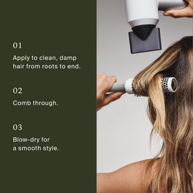 Living Proof before and after medium hair showing visible frizz reduction benefit