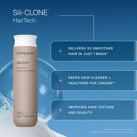 Living Proof No Frizz Shampoo bottle showing gentle silicone-free cleansing benefit