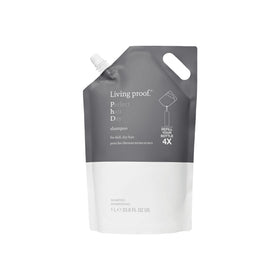 Living Proof front packaging showing 33.8 oz bottle and label benefits