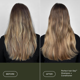 Living Proof shampoo on bathroom shelf suggesting everyday routine benefit