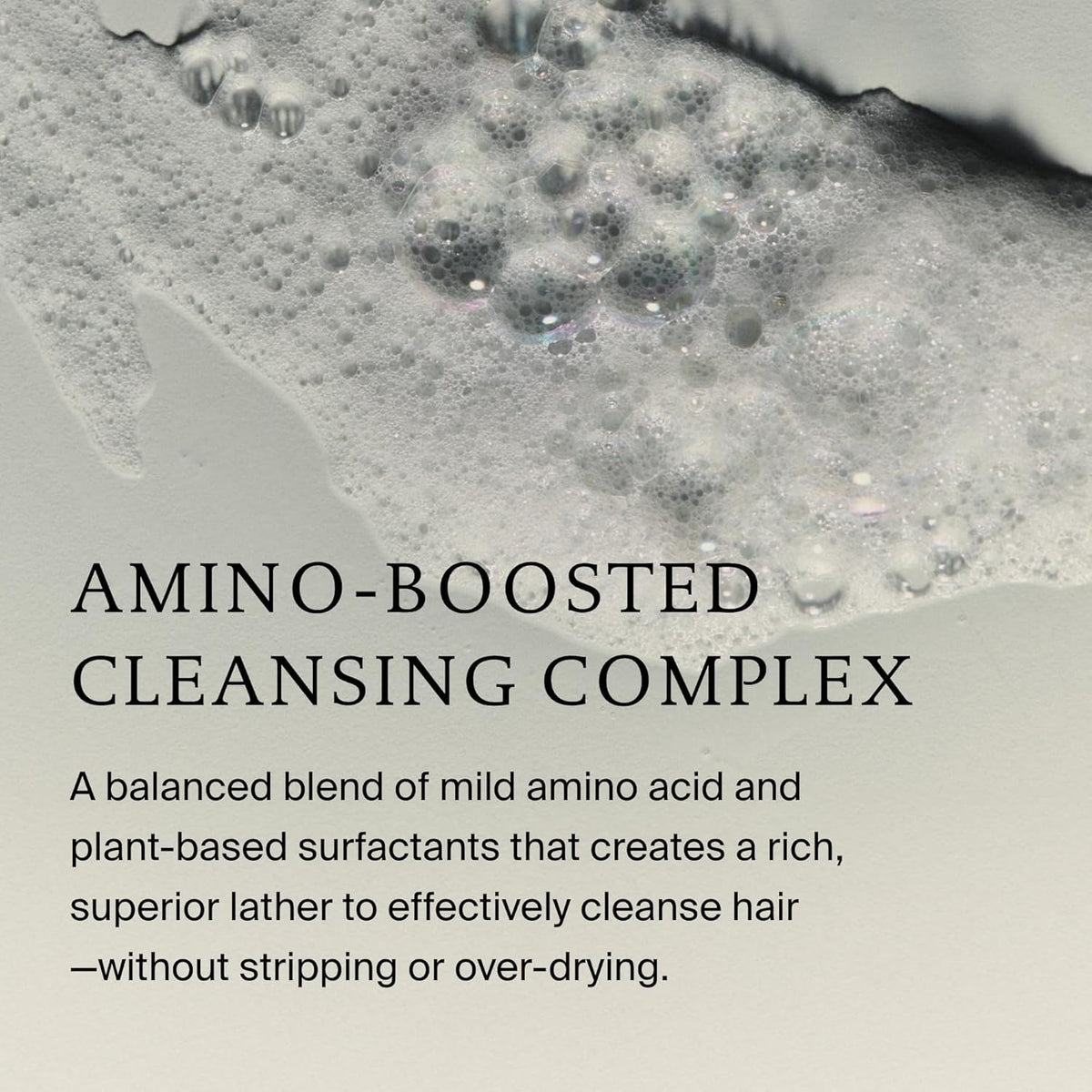 Living Proof shampoo pouring into palm demonstrating gentle foaming action