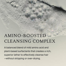 Living Proof shampoo pouring into palm demonstrating gentle foaming action