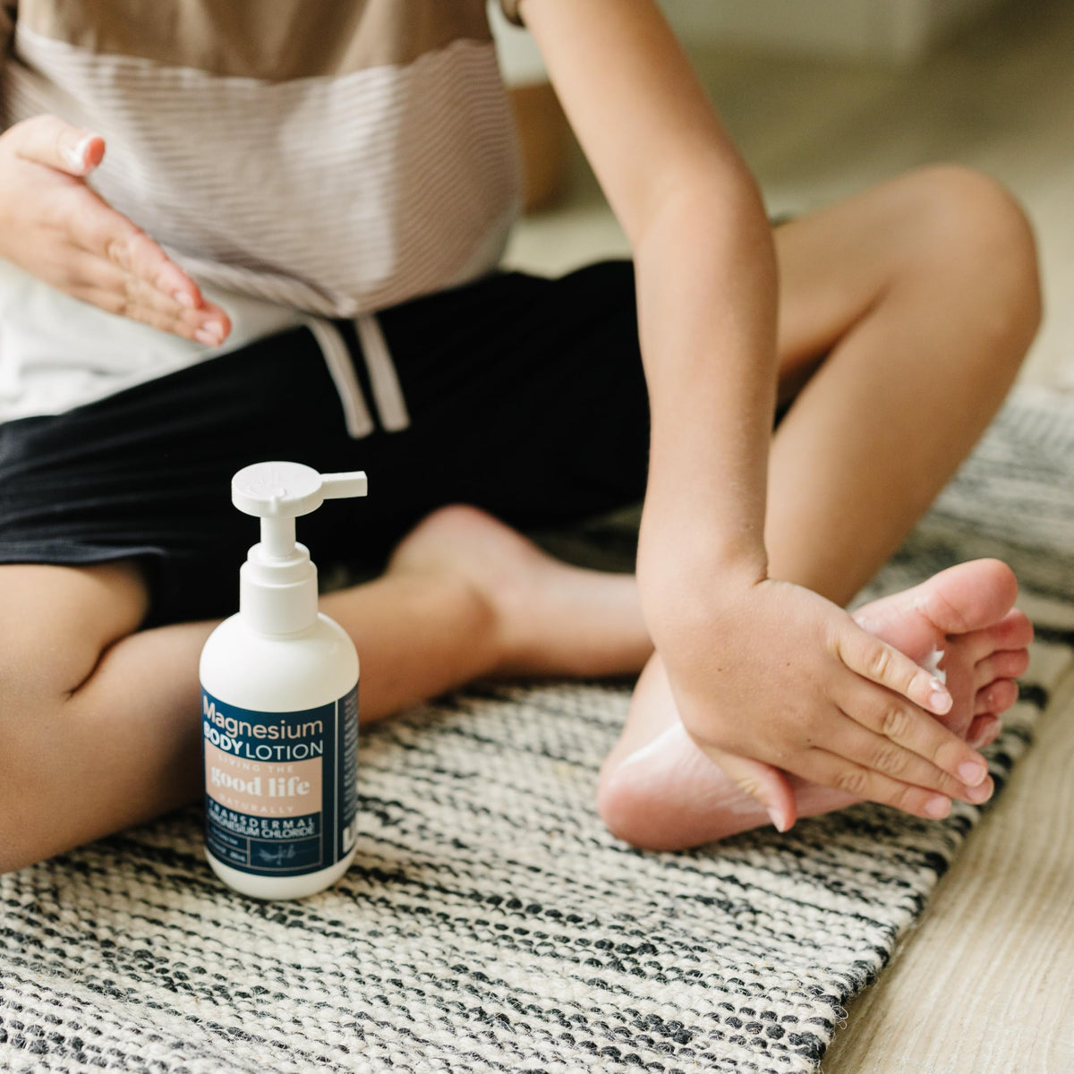 Living the Good Life Naturally application on arm demonstrating smooth absorption