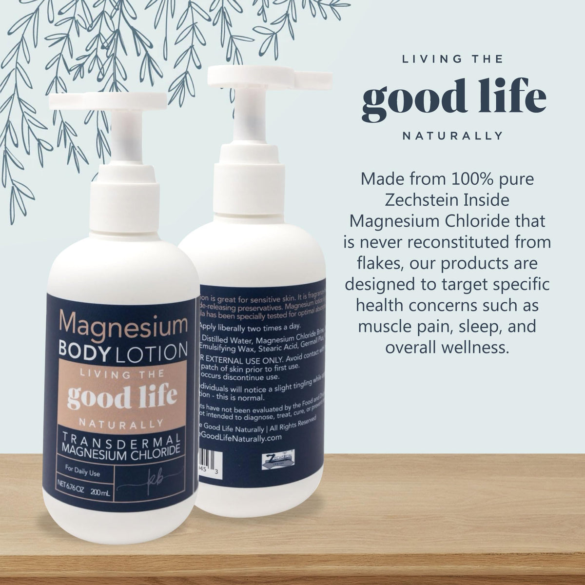 Living the Good Life Naturally lotion texture close-up showing creamy finish