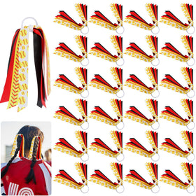 LiYiQ front-packaging showing 24 softball hair ties and scrunchies for easy selection
