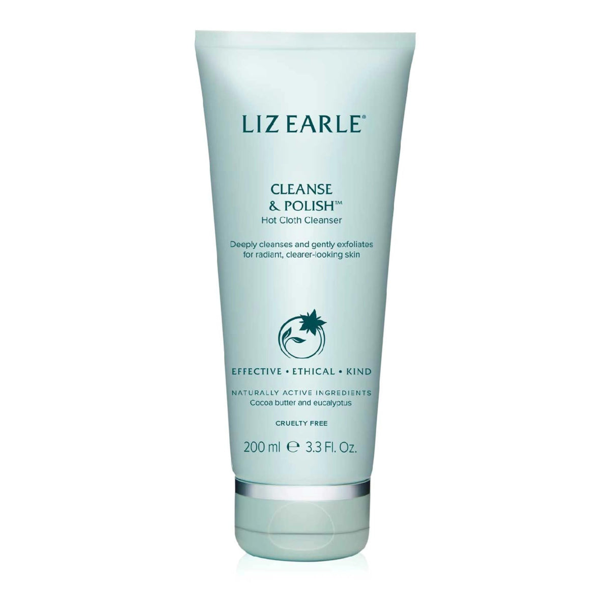Liz Earle front packaging showing cleanser tube and brand clarity benefit