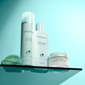 Liz Earle rosemary and chamomile ingredients highlighting calming antioxidant benefit