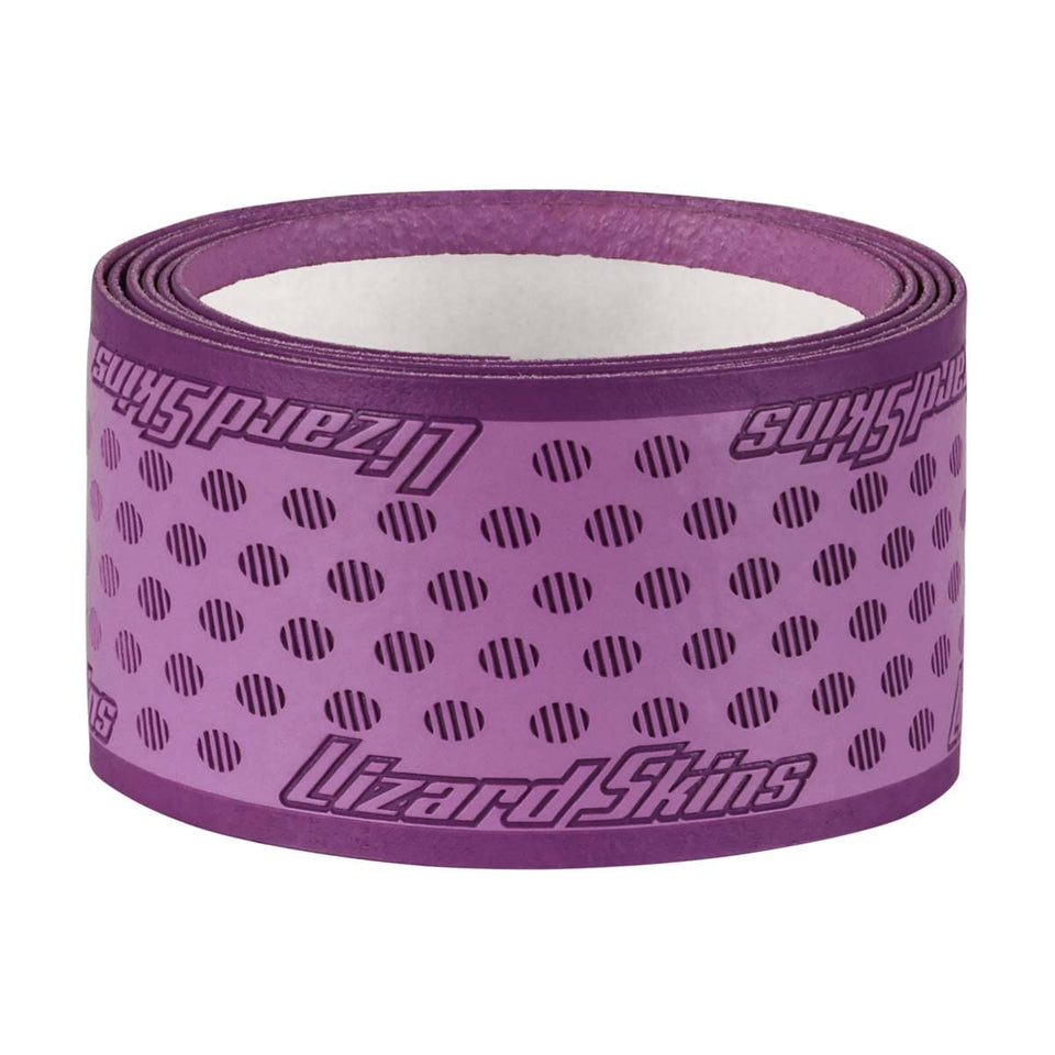 Lizard Skins front packaging showing violet purple grip and included tape, clear product details