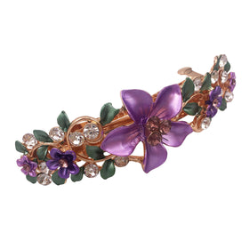 Lizzie Kay barrettes worn in medium-thick hair, shows styling and decorative effect