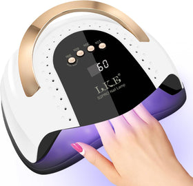 LKE front view of white 268W nail lamp showing sleek design and quick curing benefit