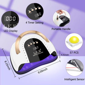 LKE hand placed inside lamp curing gel polish fast with automatic sensor activation