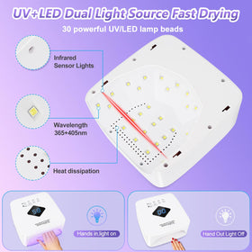 LKE LED display and timer buttons showing clear settings for tailored cures