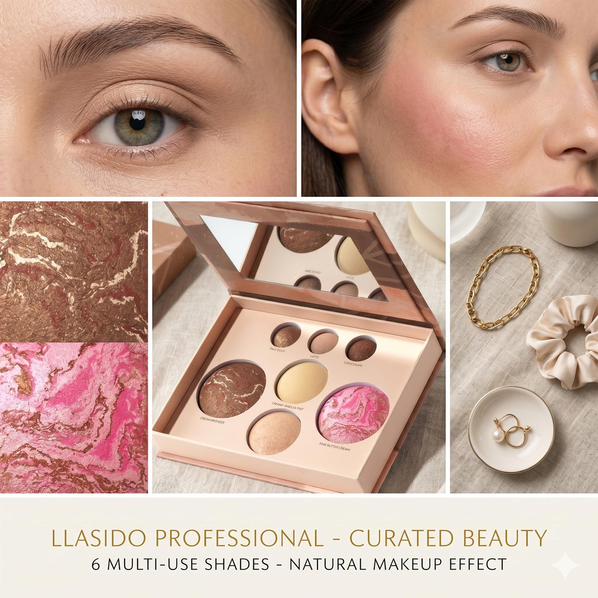 llasido lifestyle travel shot with palette in bag showing travel-friendly benefit