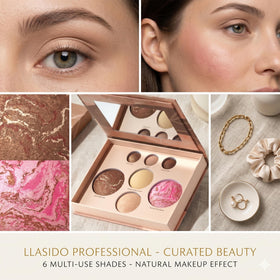 llasido lifestyle travel shot with palette in bag showing travel-friendly benefit
