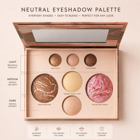 llasido open palette showing eye, cheek and glow shades for quick routines