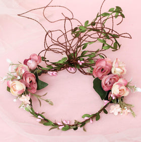 LLinfflr wired vine detail and ribbon tie for adjustable fit