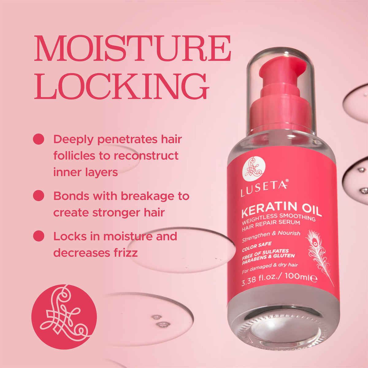 L LUSETA being smoothed through towel-dried mid-lengths to lock in moisture