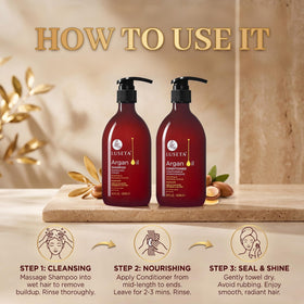 L LUSETA argan nut and leaves highlighting natural oil ingredient potency
