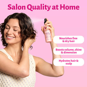 L LUSETA before and after hair comparison showing smoother, shinier strands