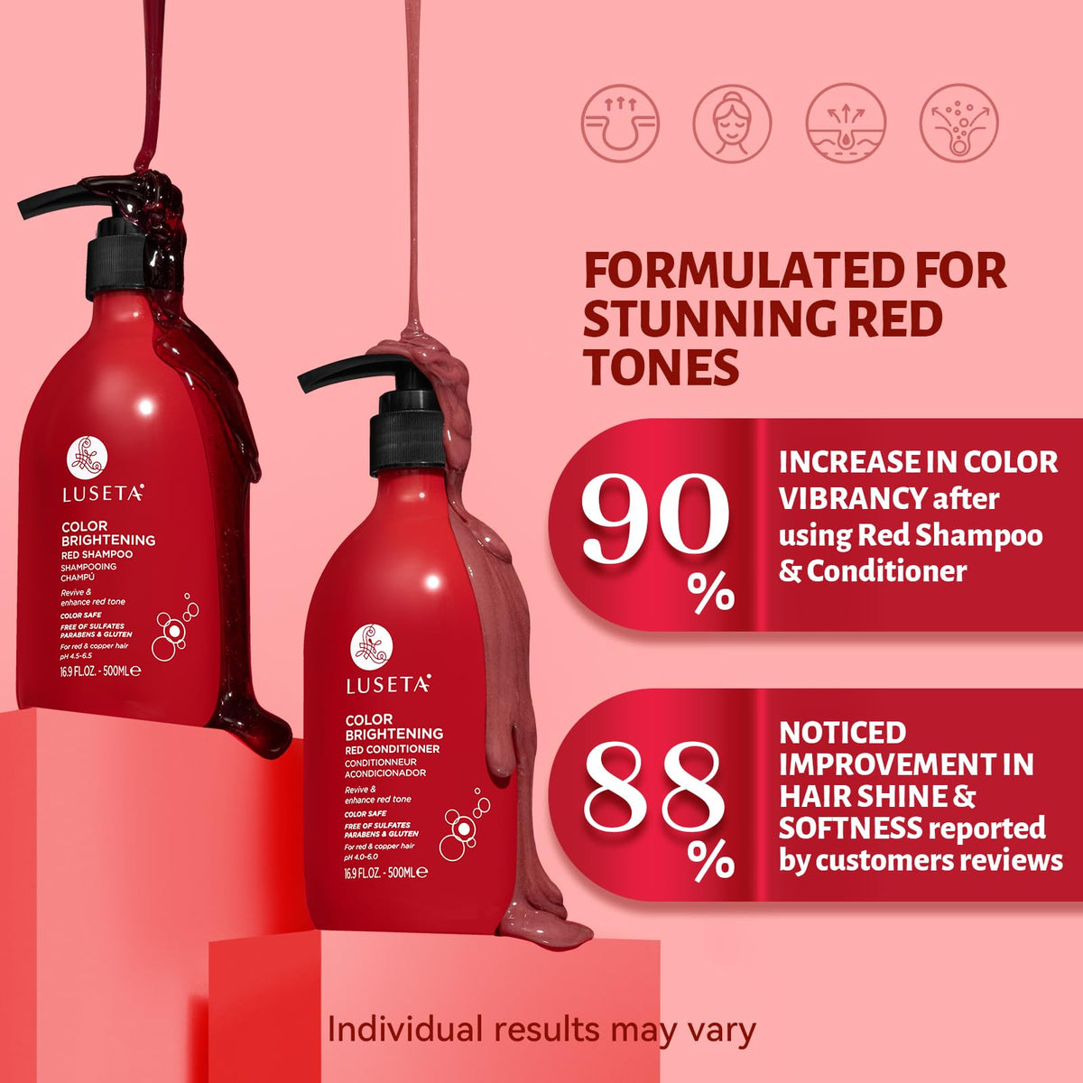 L LUSETA label close-up highlighting pomegranate extract and ingredient benefits
