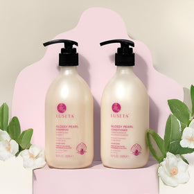 L LUSETA shampoo and conditioner bottles together for set value
