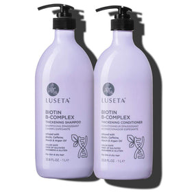 L LUSETA front packaging showing shampoo and conditioner set and benefits