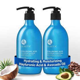 L LUSETA front packaging set showing bottles and benefits