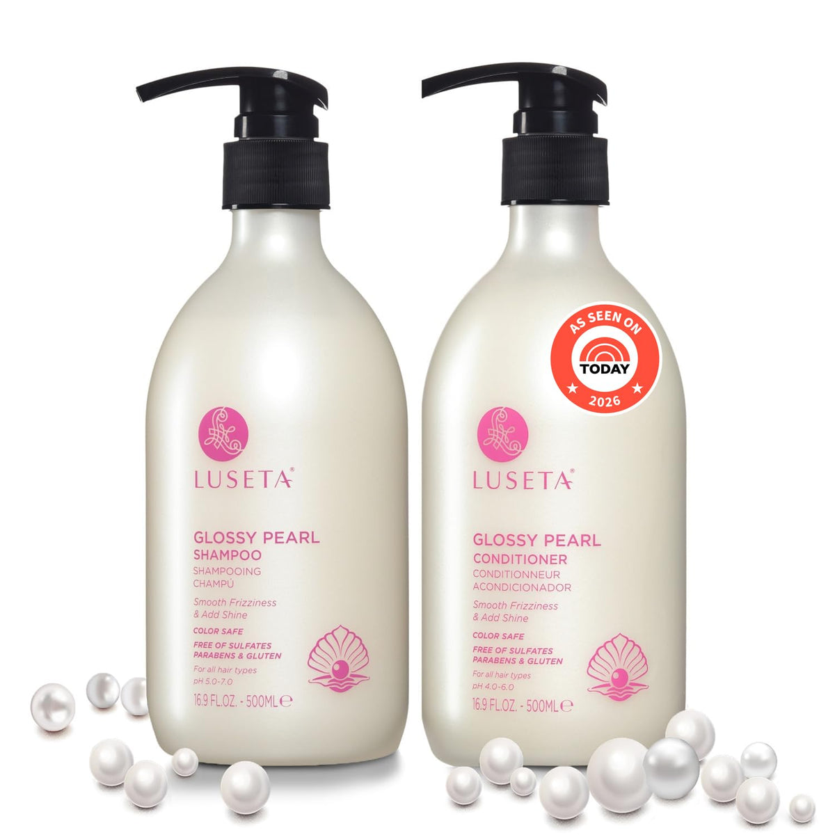 L LUSETA front packaging showing product benefits and shine
