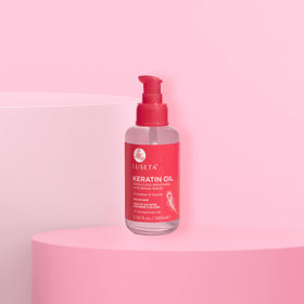 L LUSETA placed on bathroom vanity in a morning routine setting for styling and care
