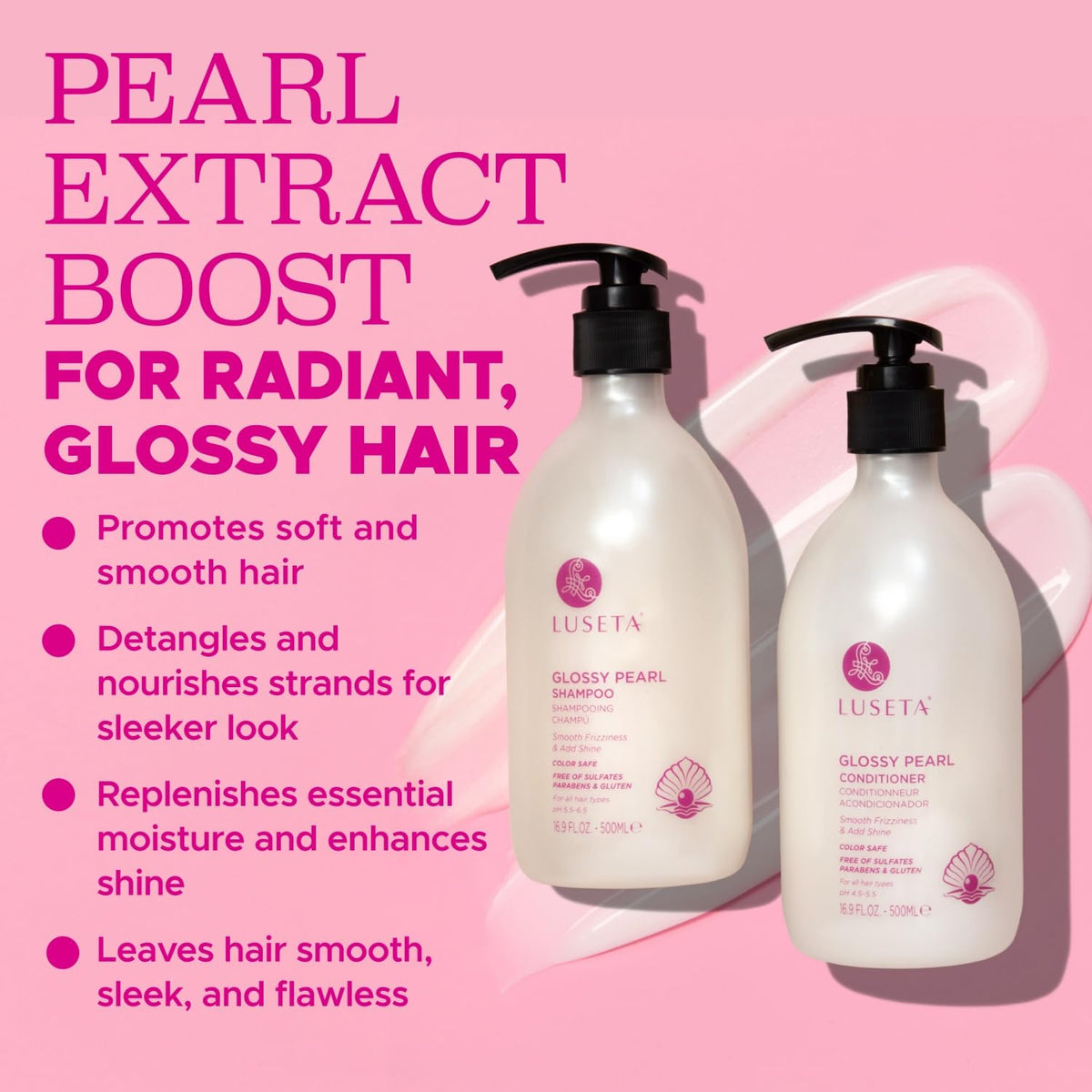 L LUSETA pearl extract ingredient visual highlighting luminous finish