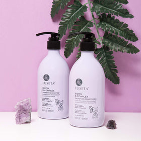 L LUSETA pump top and ingredient label close-up highlighting formulation