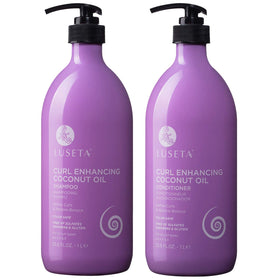 L LUSETA front packaging showing shampoo and conditioner for defined curls