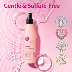 L LUSETA bottle in hand showing 8.5 fl oz size for travel-friendly convenience