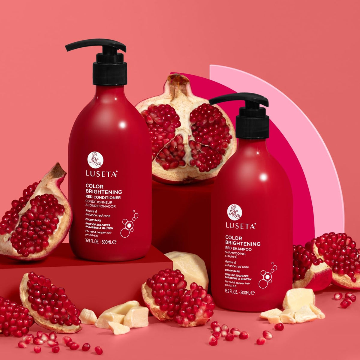 L LUSETA product label showing sulfate-free paraben-free badge for gentleness