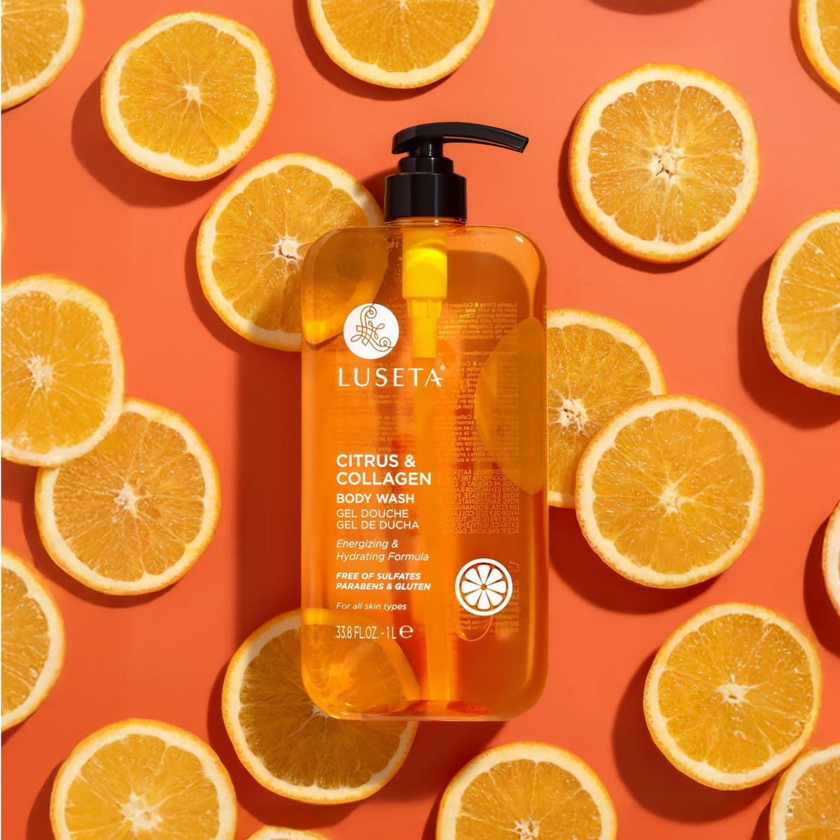 L LUSETA creamy foam texture on hand demonstrating gentle, hydrating lather