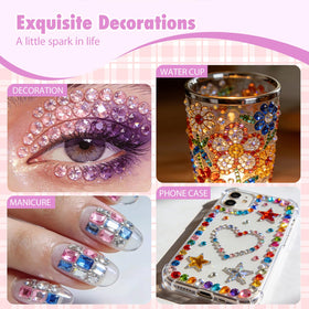 Loboout closeup of 3mm flatback rhinestone texture and AB coating for bright sparkle