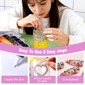 Loboout color layout showing 40 vivid rhinestone colors for customizable craft designs