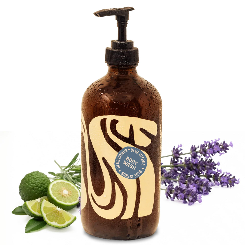 Local Revival front bottle showing blue citrus label and refreshing benefit