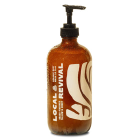 Local Revival front packaging showing unscented tallow and honey body wash benefits