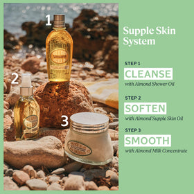 L'OCCITANE cream in bathroom setting showing daily ritual and sensual fragrance benefit